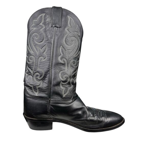 Justin Men’s Black Leather Narrow Western Cowboy Boot Size US 13 B - Picture 4 of 10